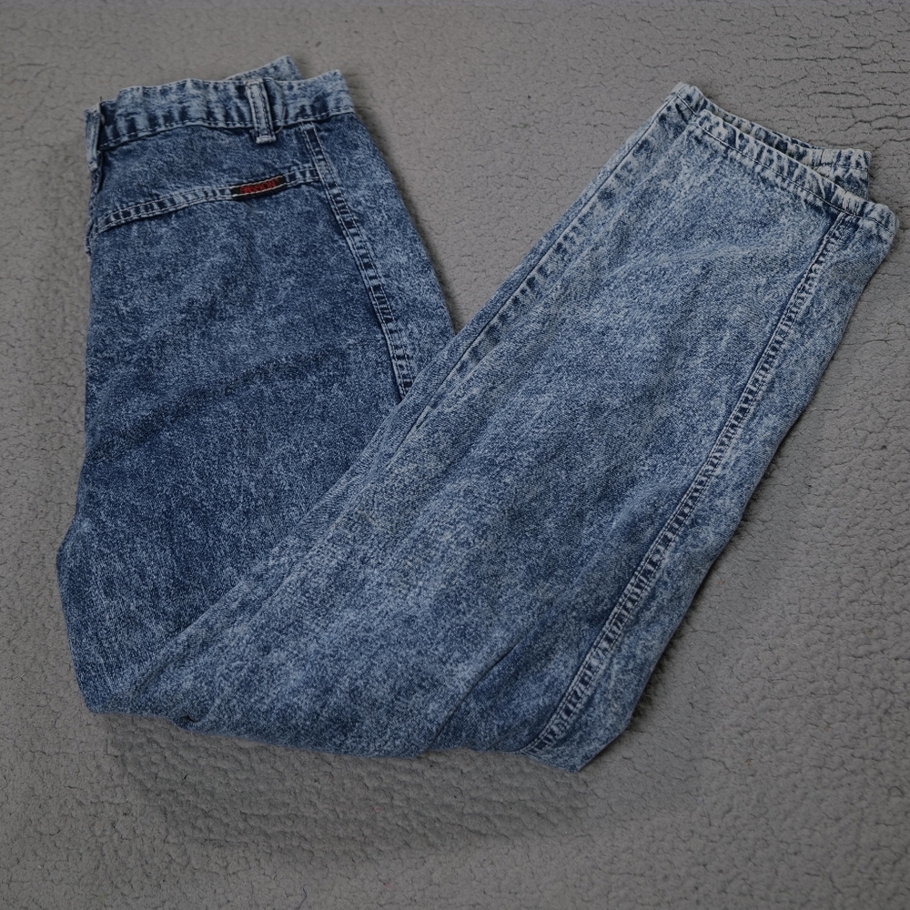 Vintage Sasson Jeans 80s Retro Baggy Taper Acidwash High Waist Bareback